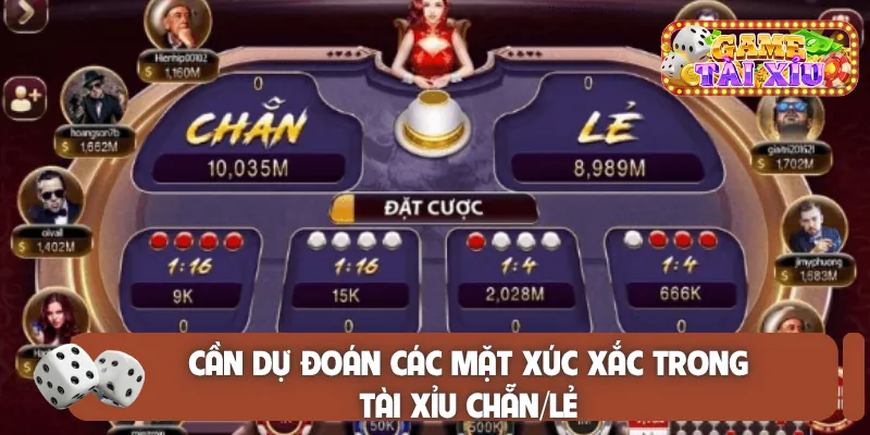 Cần dự đoán các mặt xúc xắc trong tài xỉu chẵn/lẻ