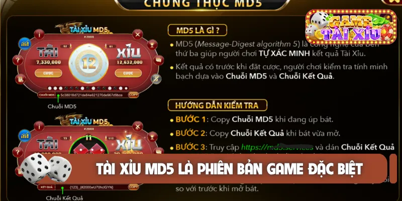 Tài xỉu MD5 là phiên bản game đặc biệt